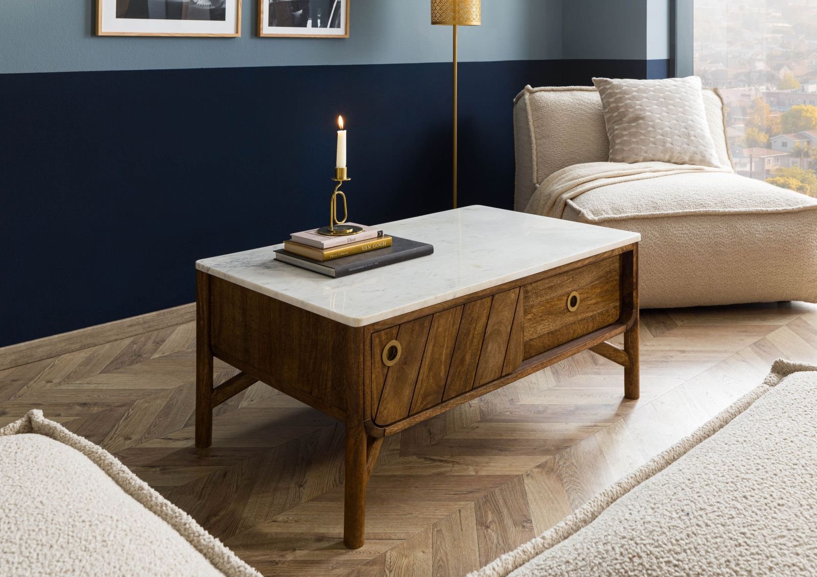 Furnliv Darien Mango Wood Coffee Table #15 - Image 3
