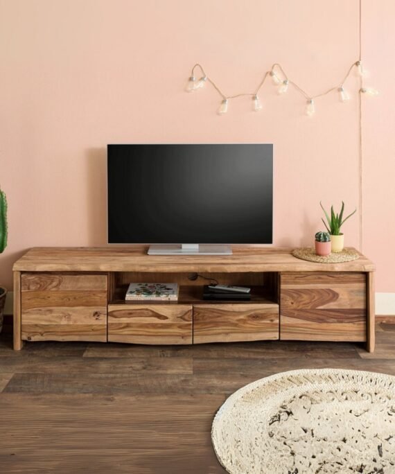 Furnliv Ranthambhor Sheesham Wood Two Door Two Drawer TV Unit Large