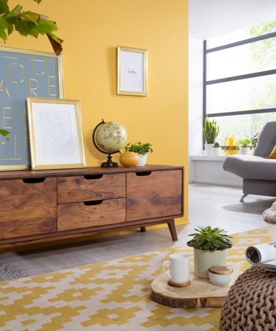 Furnliv Autumn Sheesham Wood Low Sideboard #01