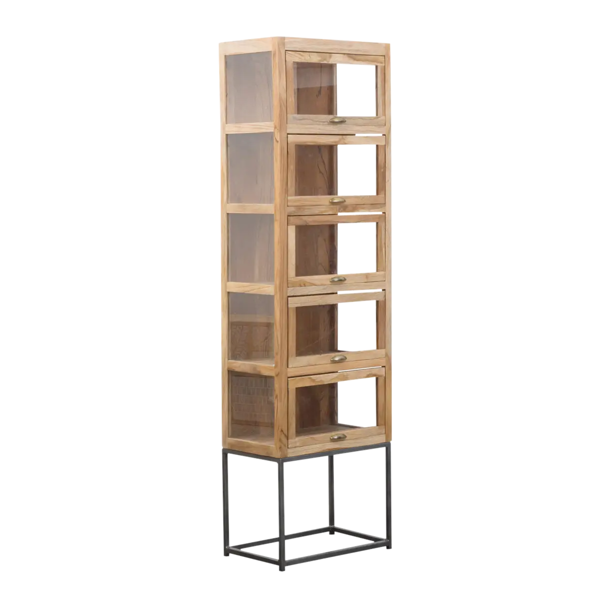 Furnliv Albert Acacia Wood And Metal Display Cabinet #02 - Image 2