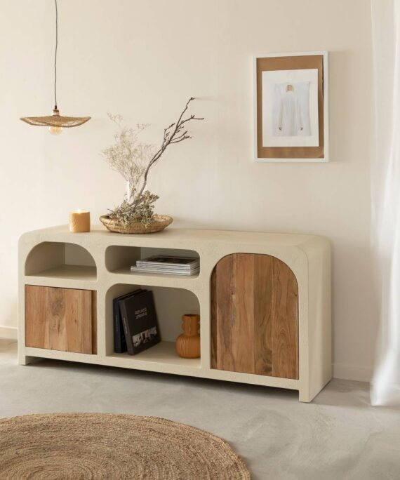 Furnliv Fade Natural Solid Wood Sideboard #02