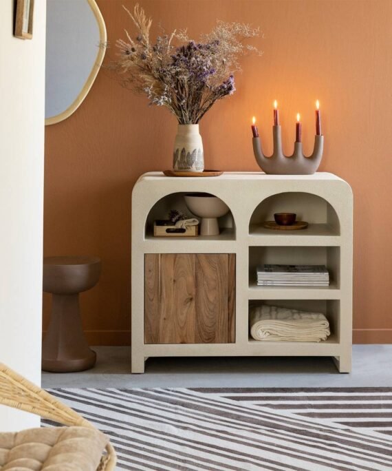 Furnliv Fade Natural Solid Wood Small Sideboard #04