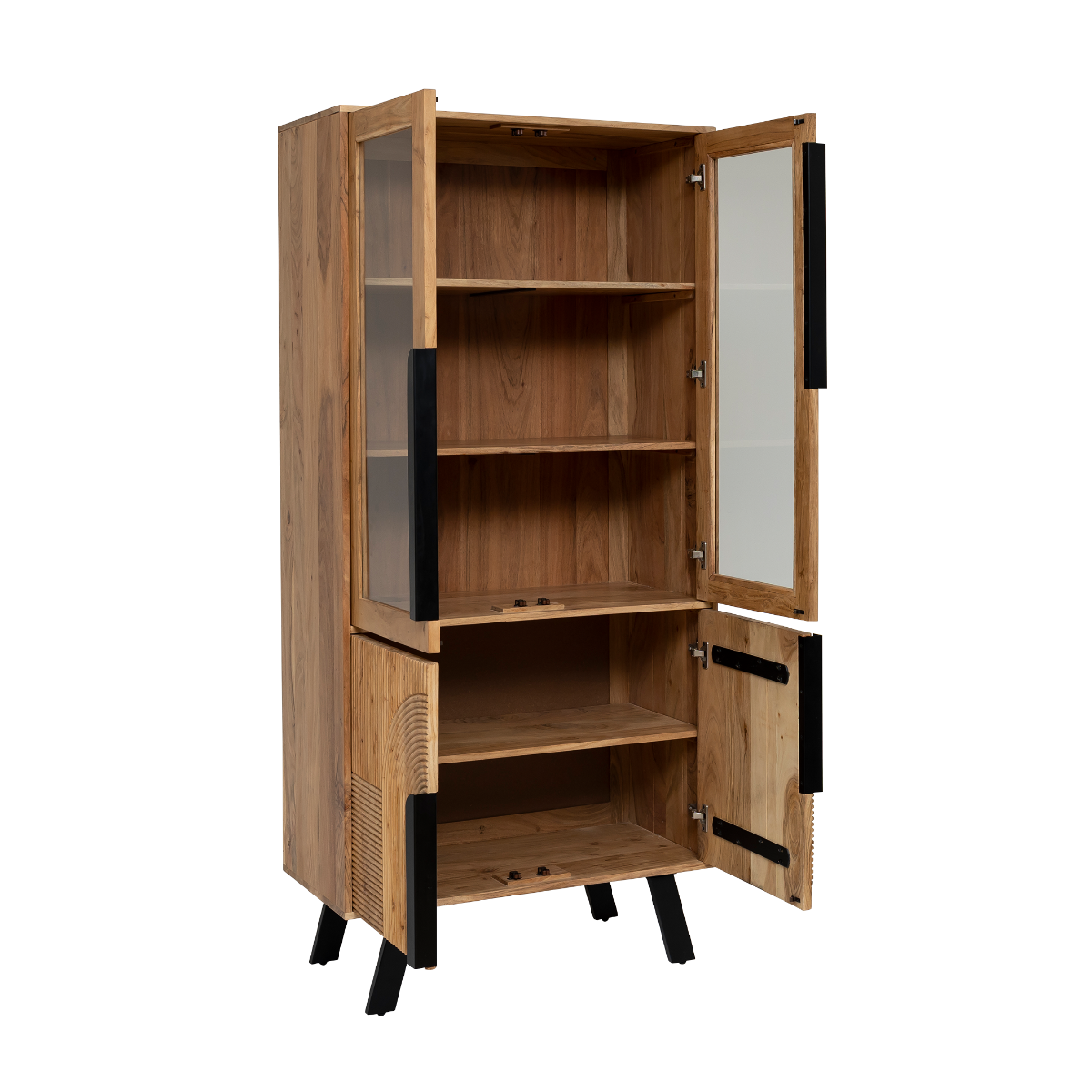 Furnliv Albert Acacia Wood And Metal Display Cabinet #03 - Image 6