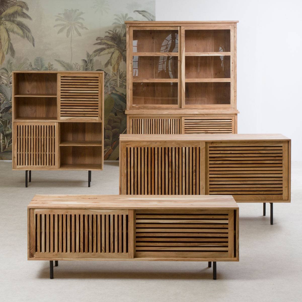 Furnliv Albert Acacia Wood Bar Buffet Cabinet #04 - Image 7
