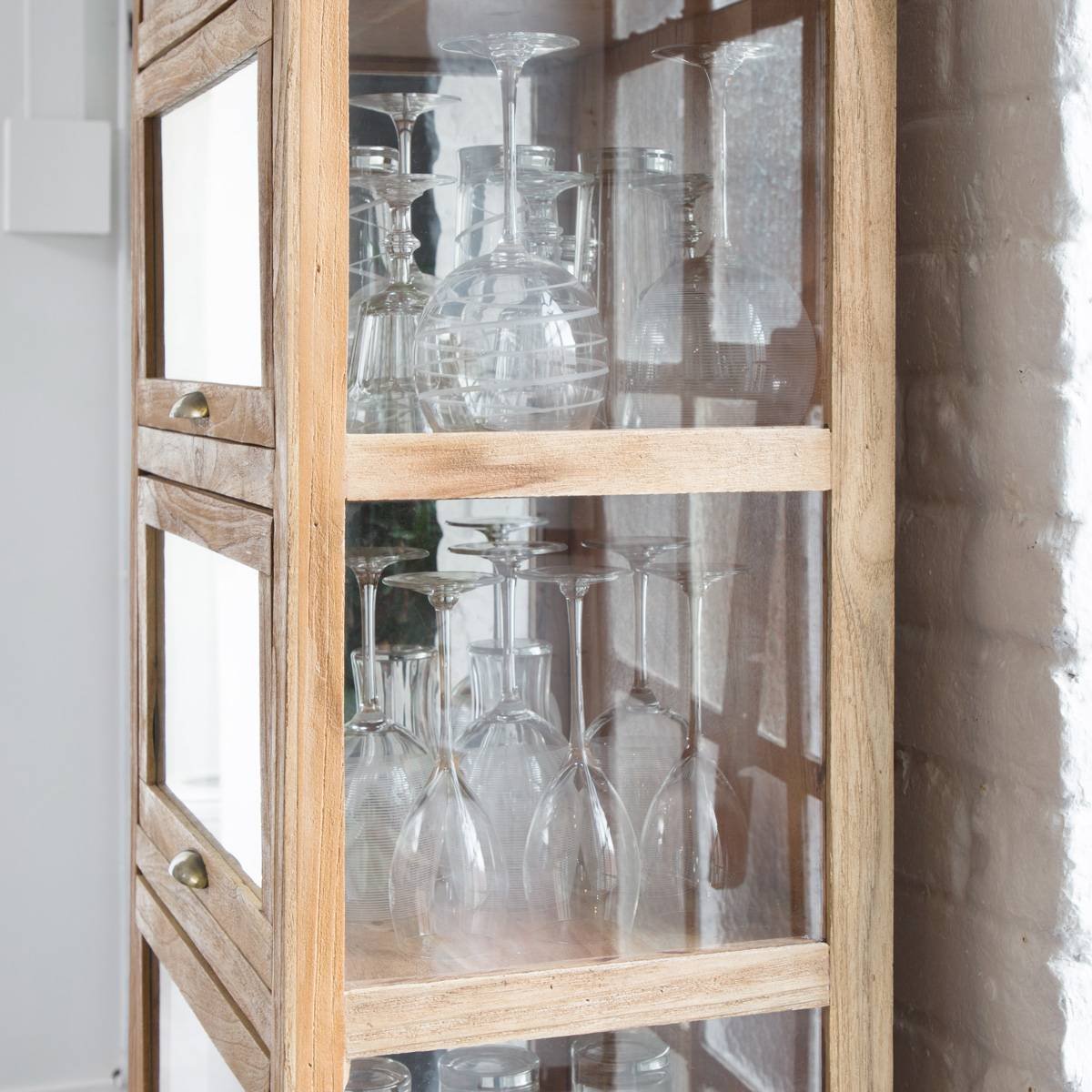 Furnliv Albert Acacia Wood And Metal Display Cabinet #02 - Image 3