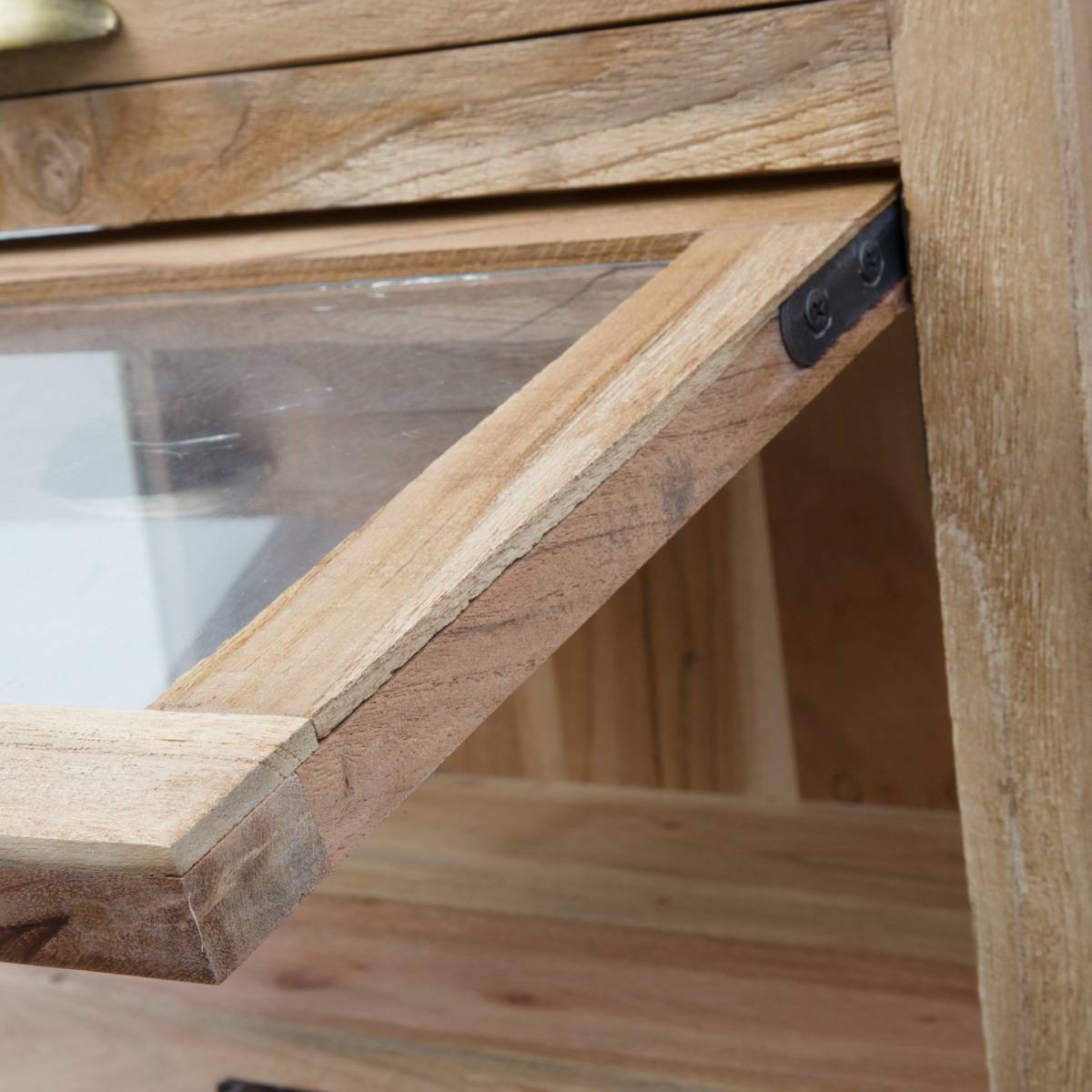 Furnliv Albert Acacia Wood And Metal Display Cabinet #02 - Image 4
