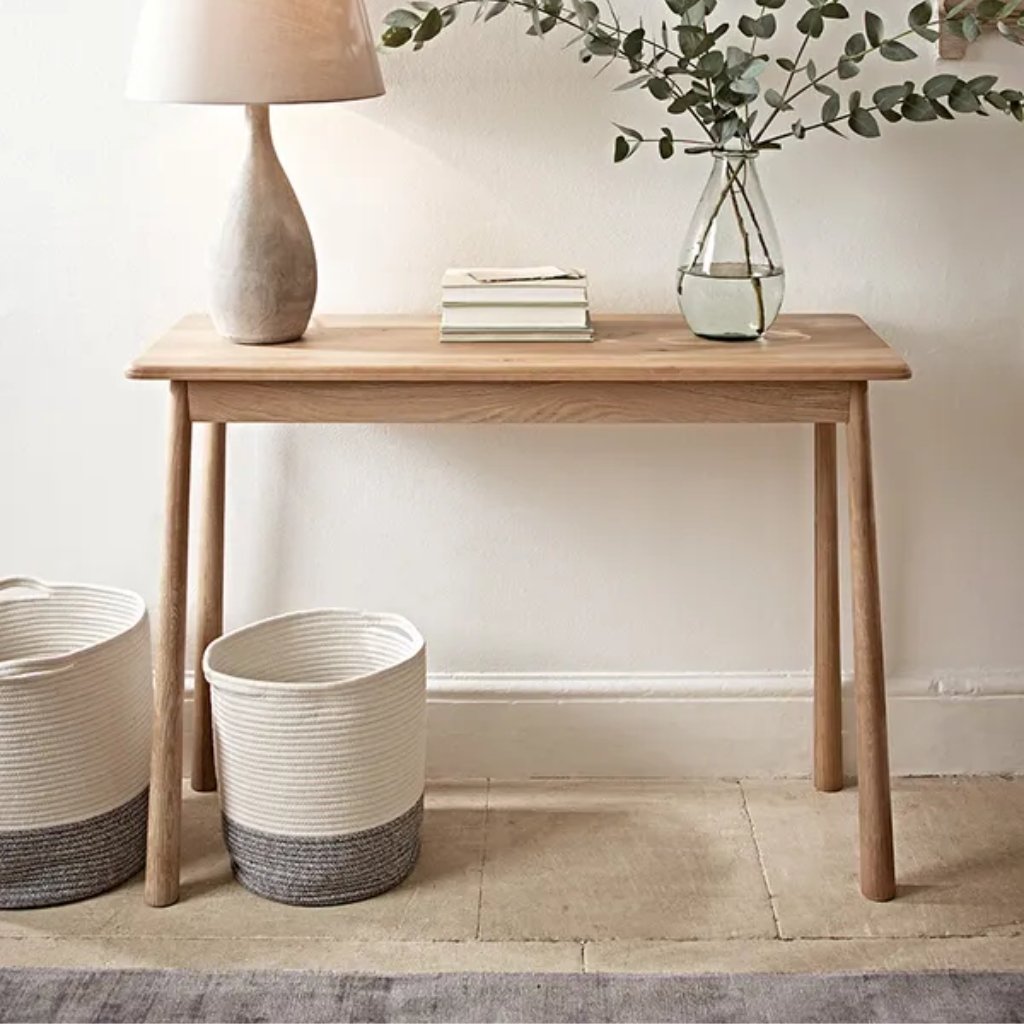 Furnliv Ella Scandinavian Style Oak Wood Study Table #4