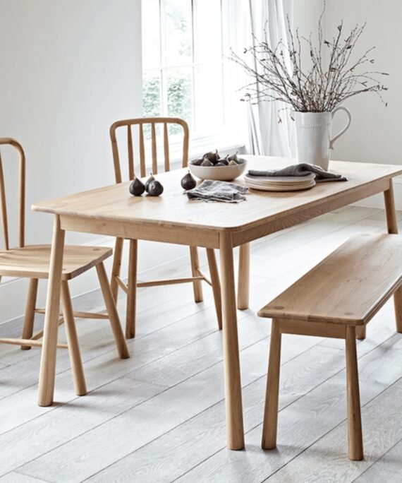 Furnliv Ella Scandinavian Style Oak Wood Dining Table #9