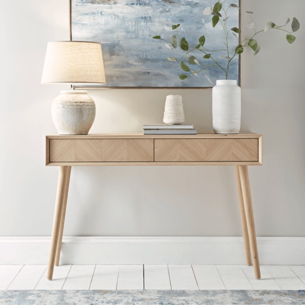 Furnliv Sienna Premium Oak Wood Console Table #1