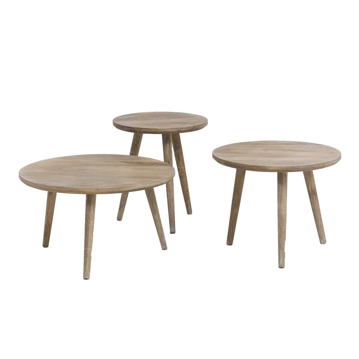 Furnliv Albert Solid Mango Wood Nesting Set of 3 Table - Image 3