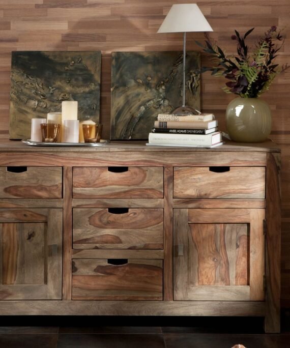 Furnliv Grayse Solid Sheesham Wood Sideboard #01