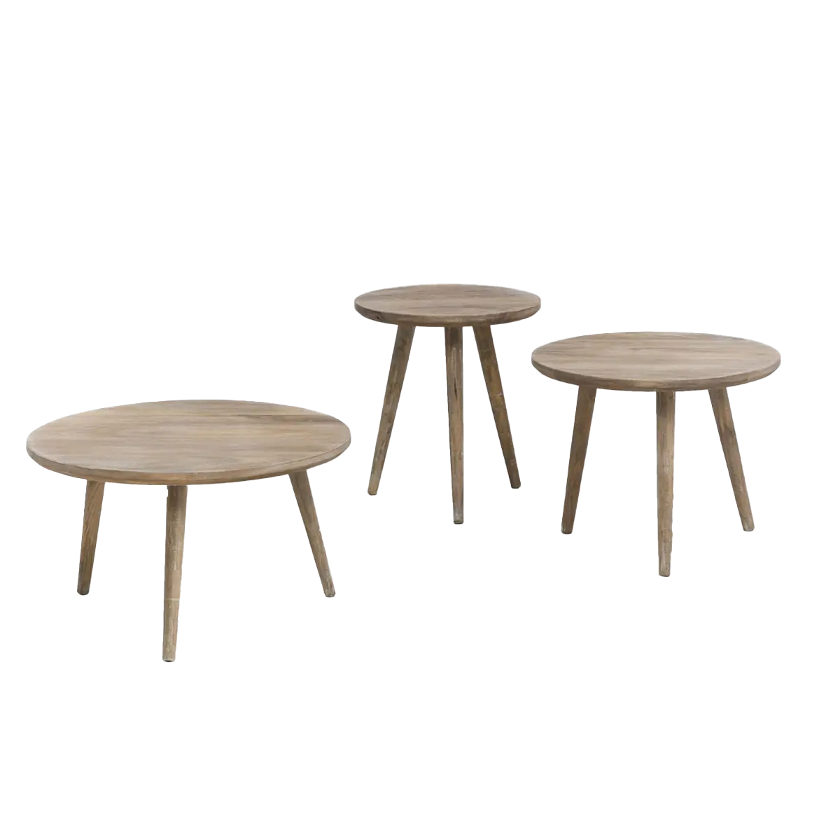 Furnliv Albert Solid Mango Wood Nesting Set of 3 Table - Image 7