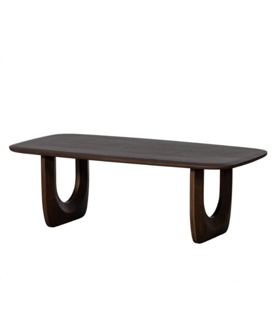 Furnliv Albert Premium Mango Wood Organic Coffee Table (Walnut Finish)