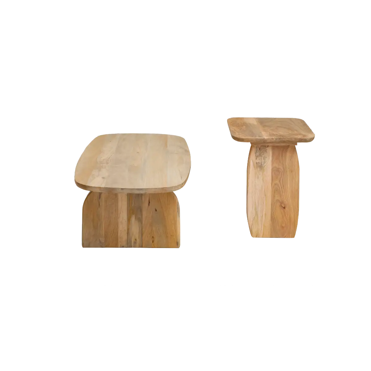 Furnliv Albert Solid Mango Wood Nesting Coffee Table Set - Image 10